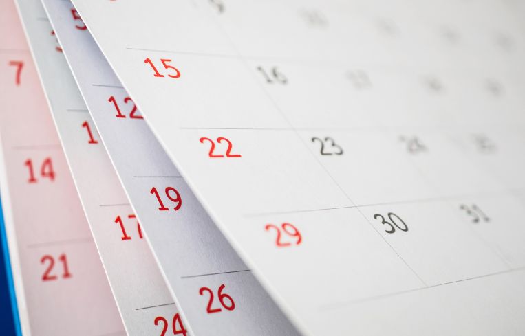 Calendar page flipping sheet.
