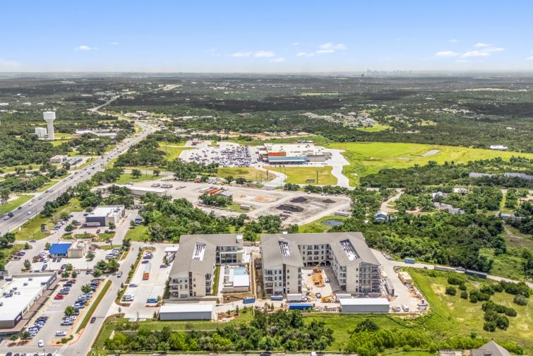 Rendering of Jovie Belterra, a 150-unit age-restricted multifamily community currently being developed outside Downtown Austin, Texas.