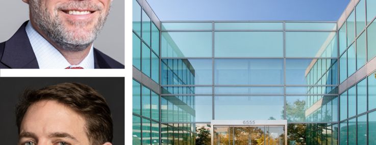 Lincoln Property Company's Brent Prossner, Merrill Turnbull, and 6555 Rock Spring Drive, Bethesda, Md.