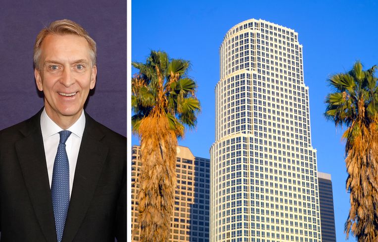 Brookfield CEO Bruce Flatt and 777 Tower, Los Angeles.