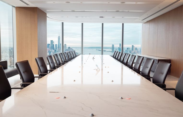 A board room at Cravath's office.