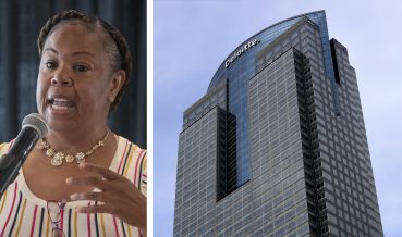 Los Angeles County CEO Feisa Davenport and Deloitte Building in Los Angeles.