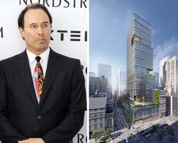 Extell's Gary Barnett and a rendering of 570 Fifth Avenue.