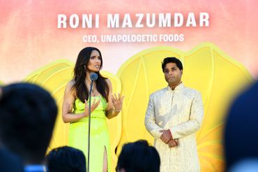 Padma Lakshmi and Roni Mazumdar, CEO, Unapologetic Foods.