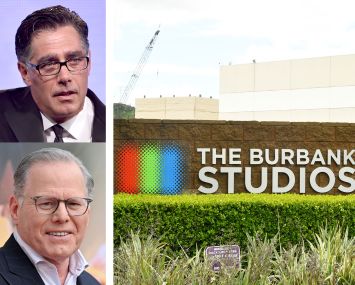 Top left, Jeff Worthe, president of Worthe Real Estate Group; David Zaslav, CEO and president of Warner Bros. Discover; and The Burbank Studios in 2020.