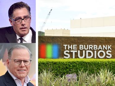 Top left, Jeff Worthe, president of Worthe Real Estate Group; David Zaslav, CEO and president of Warner Bros. Discover; and The Burbank Studios in 2020.