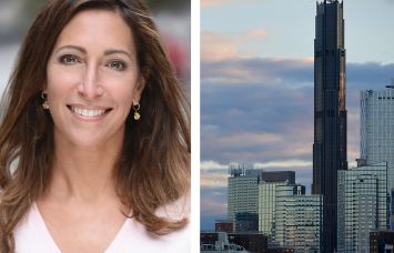 Lisa Silverstein and the Brooklyn Tower.