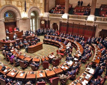 The New York State Senate in Albany.