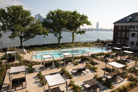 A spa with pools on Governors Island.