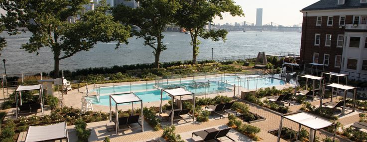 A spa with pools on Governors Island.