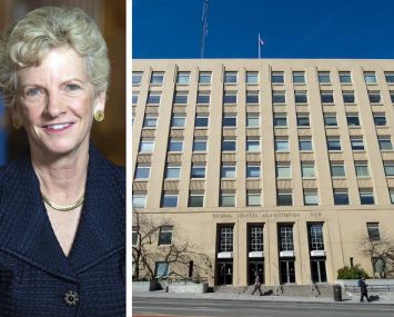 GSA Administator Robin Carnahan and 301 Seventh Street SW, Washington, D.C.