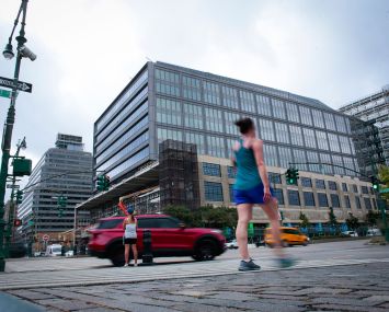 An exterior view of the St. John's Terminal building is seen in New York.