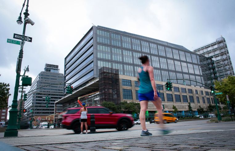 An exterior view of the St. John's Terminal building is seen in New York.