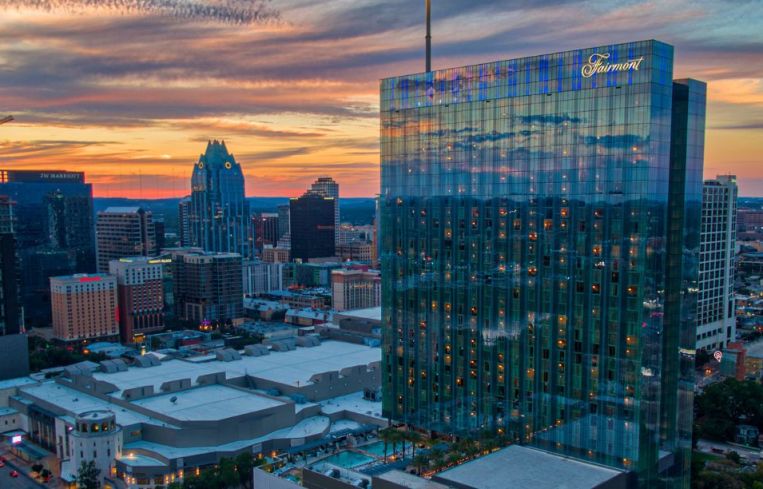 Fairmont Austin hotel in downtown Austin, Texas.