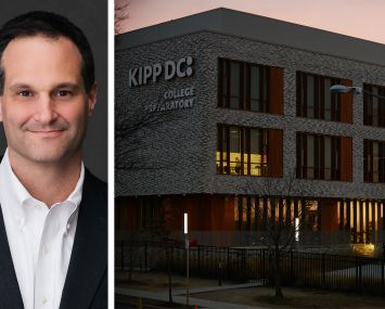 Austen Holderness, chief development officer at Carr Properties, and a KIPP DC school.