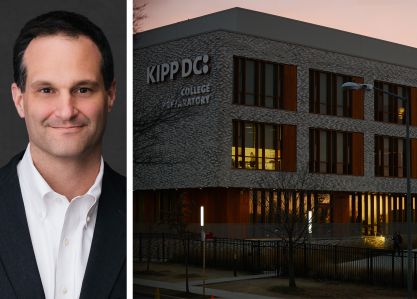 Austen Holderness, chief development officer at Carr Properties, and a KIPP DC school.