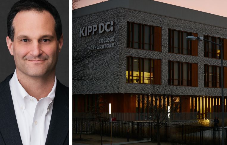 Austen Holderness, chief development officer at Carr Properties, and a KIPP DC school.