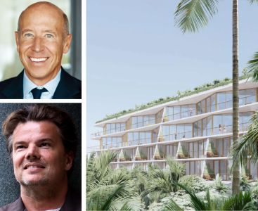 Starwood Chairman and CEO Barry Sternlicht, architect Bjarke Ingels, and a rendering of the Standard Hotel.