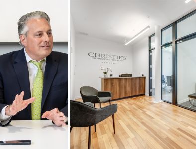 Brett Forman, managing director of Christie's International Real Estate Group, and the firm's new offices at 156 Fifth Avenue.