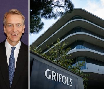 Brookfield Asset Management CEO Bruce Flatt and Grifols headquarters in Sant Cugat del Valles, Spain.