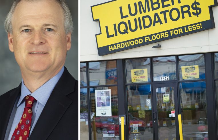 Lumber Liqudators CEO Charles Tyson and a Lumber Liquidators store.