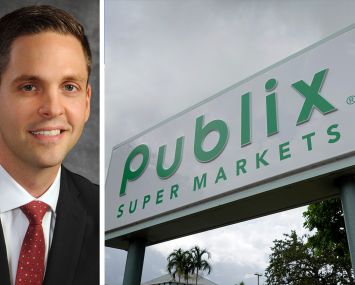 ShopOne CEO Chris Reed and a Publix Food Market sign.