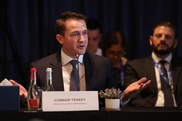 Connor Teskey, president of Brookfield Asset Management, speaks at a roundtable discussion at COP28 in Dubai, United Arab Emirates.