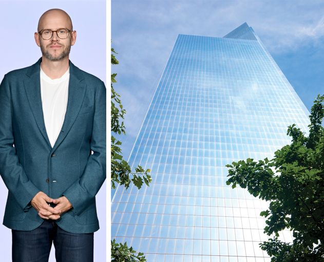 Spotify CEO Daniel Ek and 4 World Trade Center.