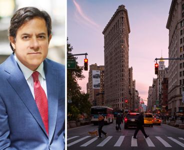 Dan Garodnick, director Department of City Planning, and the Flatiron Building.