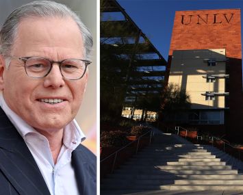 Warner Bros. Discovery CEO David Zaslav and the UNLV campus.