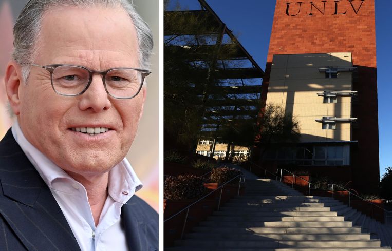 Warner Bros. Discovery CEO David Zaslav and the UNLV campus.