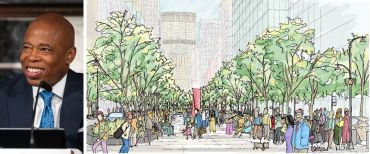 Mayor Eric Adams, a sketch of the proposed redesign of Park Avenue.