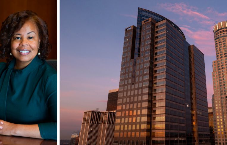Los Angeles County CEO Fesia Davenport and the Gas Company Tower.