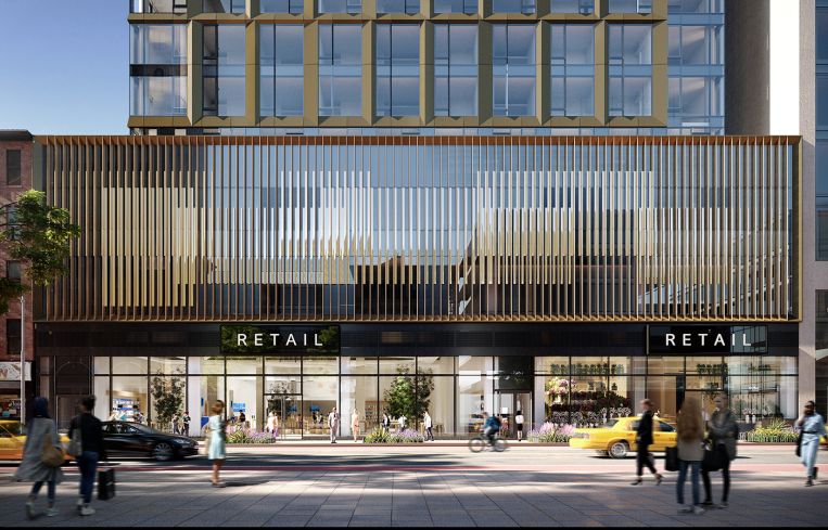 A rendering of the retail space in The Ellery.