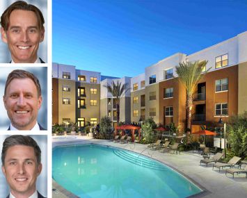 Greg Harris, Joe Grabiec, and Kevin Green of Marcus & Millichap's IPA, and Paragon at Old Town apartment complex.