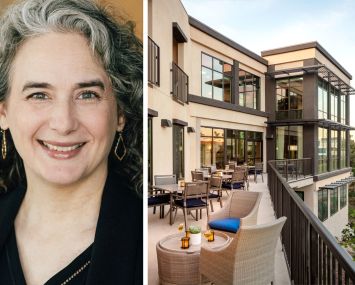 Atria Management Company CEO Holly Belter-Chesser and Atria Newport Beach.