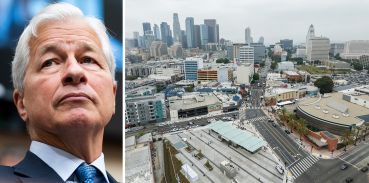 Jamie Dimon, chairman and CEO of JPMorgan, and Little Tokyo in Los Angeles.