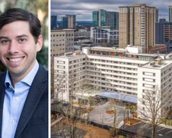 Peachtree Group Executive Vice President Jared Schlosser and Klimpton Sylvan Hotel in Atlanta.