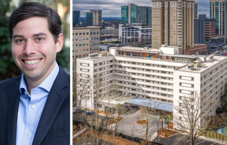 Peachtree Group Executive Vice President Jared Schlosser and Klimpton Sylvan Hotel in Atlanta.