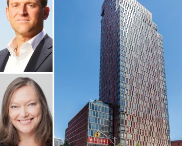 AmTrust Realty President Jonathan Bennett, CEO of Access Justice Heidi Lee Henderson, and 203 Jay Street, Brooklyn.