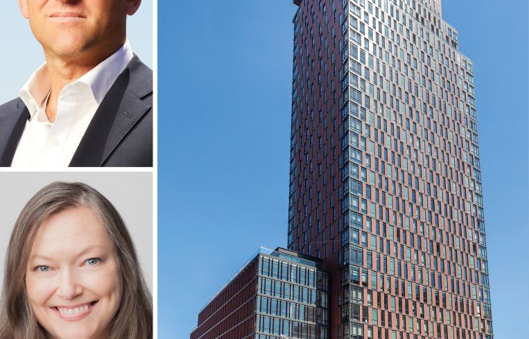 AmTrust Realty President Jonathan Bennett, CEO of Access Justice Heidi Lee Henderson, and 203 Jay Street, Brooklyn.