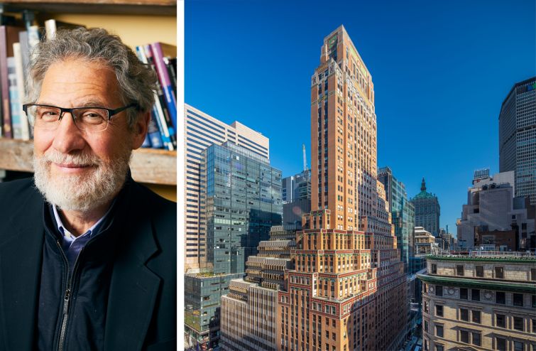 Jonthan Rose Companies President Jonathan Rose and the French Building at 551 Fifth Avenue.