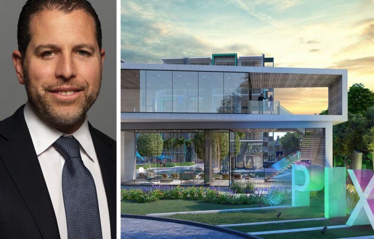 Madison Realty Capital co-founder Josh Zegen and a rendering of PIXL.