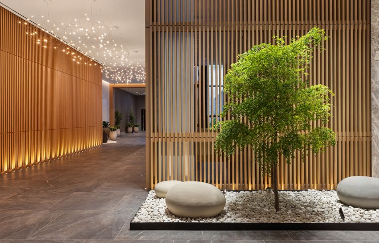 The lobby of the Ellery.
