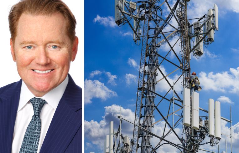 DigitalBridge Group CEO Marc Ganzi and cell towers.