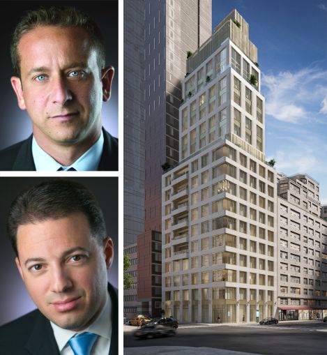 Emerald Creek Capital co-founders Mark Bahiri and Mark Penna, and a rendering of 133 East 55th Street.