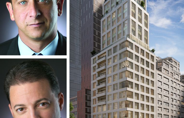 Emerald Creek Capital co-founders Mark Bahiri and Mark Penna, and a rendering of 133 East 55th Street.