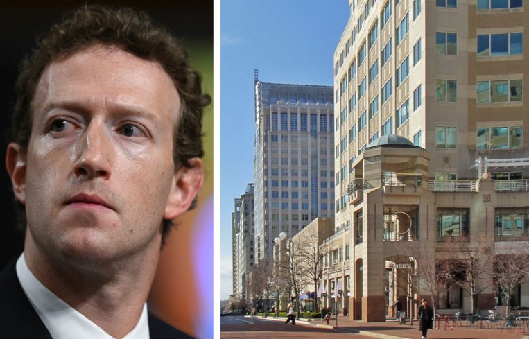 Meta CEO and Founder Mark Zuckerberg and Reston Town Center.