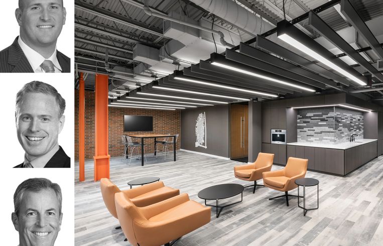 JLL's Matt Nicholson, Andrew Weir, and Jim Meisel and Tavern Square.