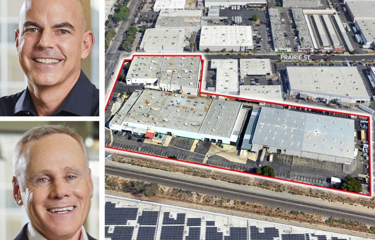 Rexford Industrial Realty's co-CEOs Michael Frankel and Howard Schwimmer, and 9200-9250 Mason Avenue, Chatsworth, Calif.